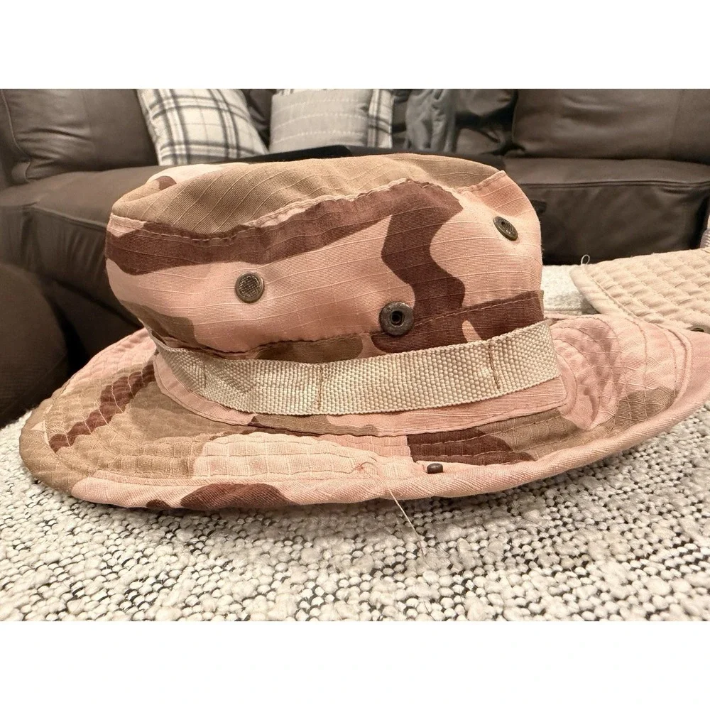 Lot Of Three Kids Bucket/Sun Hats Great For UV Outdoor Protection Tan/Camo